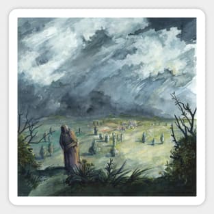 before the storm - traditional watercolor painting Magnet